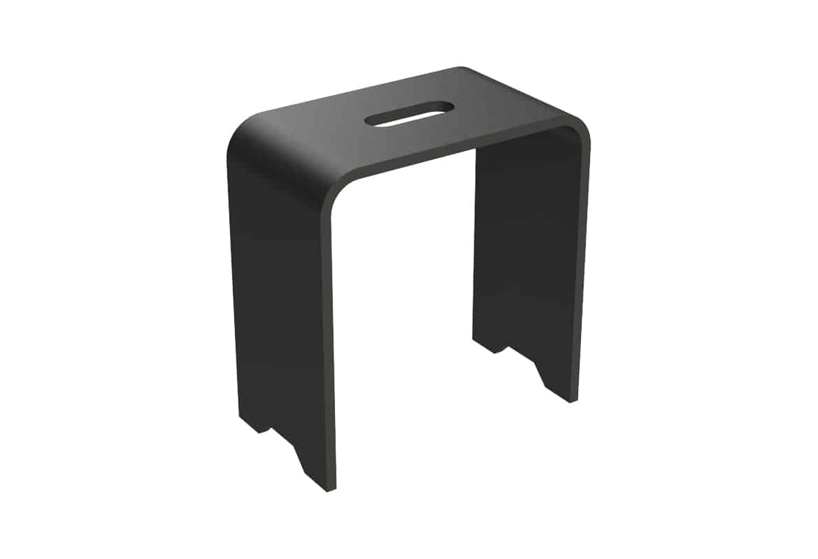 כיסא AVONITE DESIGN שחור למקלחת קטן עם חור 21*38.5*40