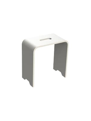 כיסא AVONITE DESIGN למקלחת קטן לבן עם חור 21*38.5*40